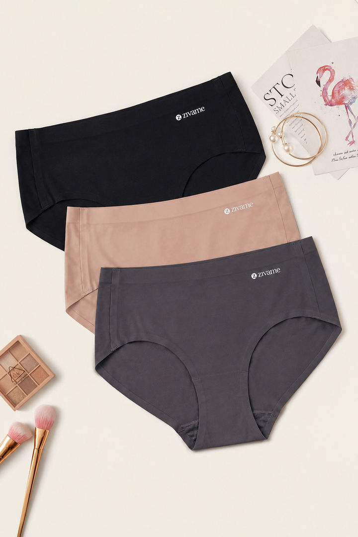 Zivame Medium Rise Full Coverage No Visible Panty Line Hipster (Pack of 3) - Multicolor — image 2